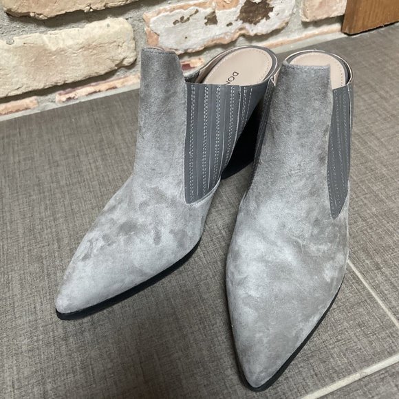 donald pliner Varet Grey Gray Suede High Heel Mules Nib 8 - Picture 5 of 10